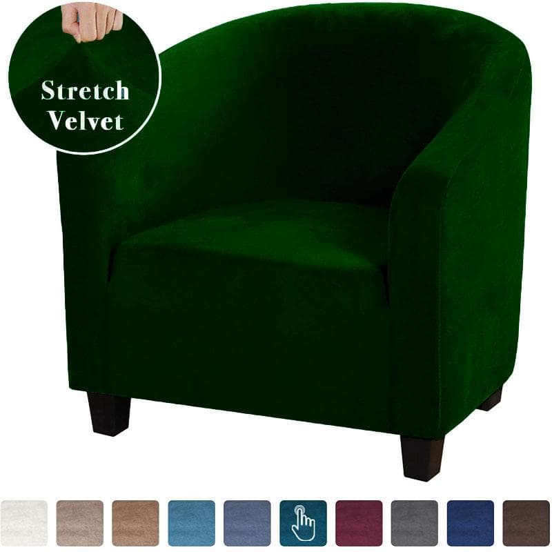 High Stretch Sofa Cover Velvet Tub Chair Cover Skid Resistance Furniture Protector Stretch Fabric Super Soft Couch Slipcover dark cyan