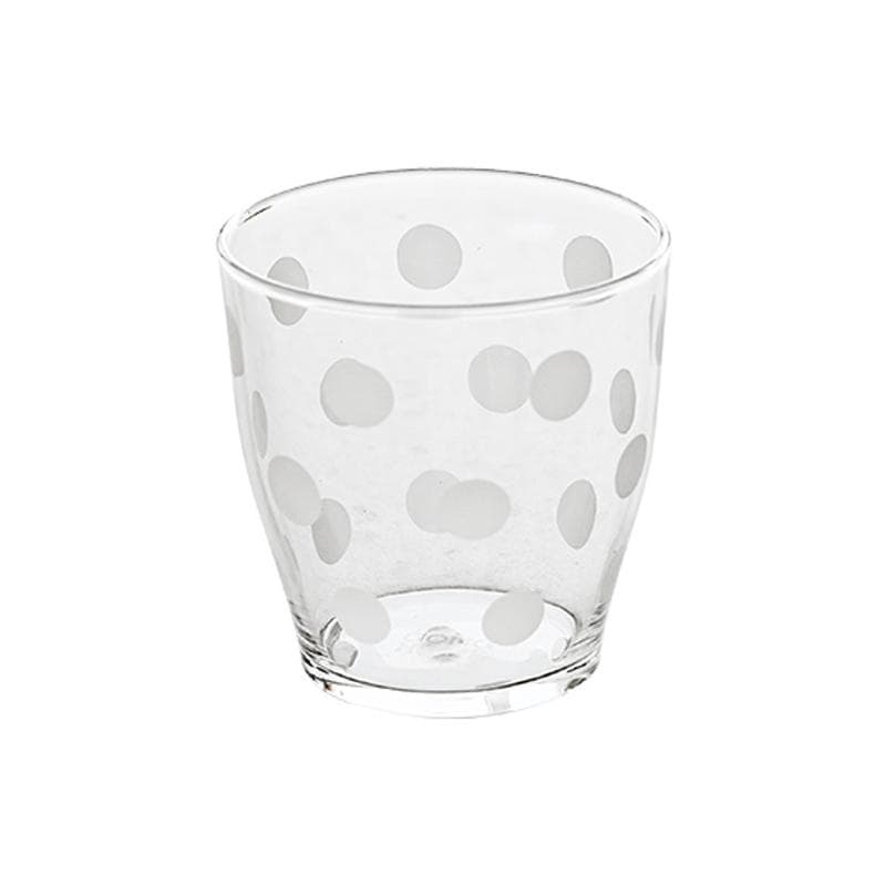 Polka Dot Print Glass Cup Ice Cream Milk Coffee Cup Heat Resistant Transparent Drinking Cups short style
