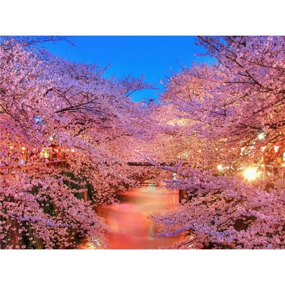 Cross Stitch DIY Painting 5D Diamond Home Decor Cherry Trees Picture Embroidery 20X30CM