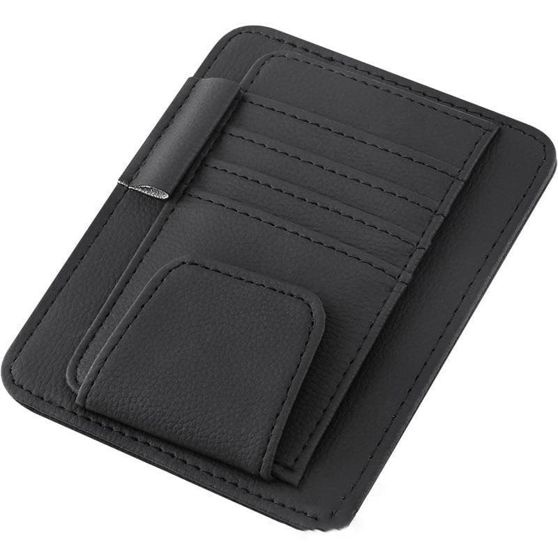 Car Sun Visor Organizer Multi-Pocket Auto Interior Accessories Pocket Organizer Car Document Storage Pouch Pen Holder black