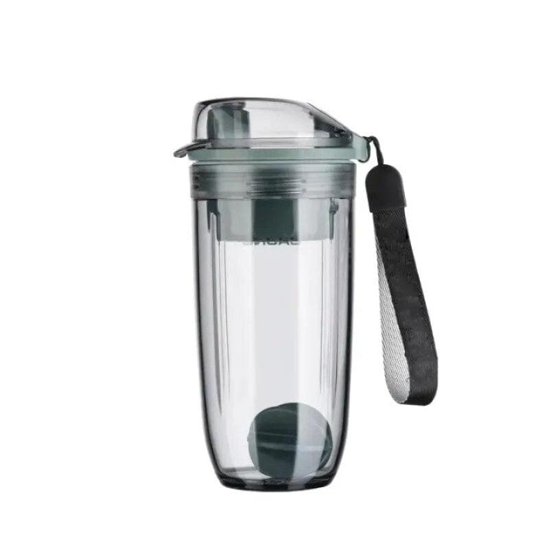 400ml Sport Shaker Bottle Plastic Water Bottle with Whisk Ball Lid Tea Filter Protein Shaking Cup BPA Free Leak Proof Durable 400ml grey