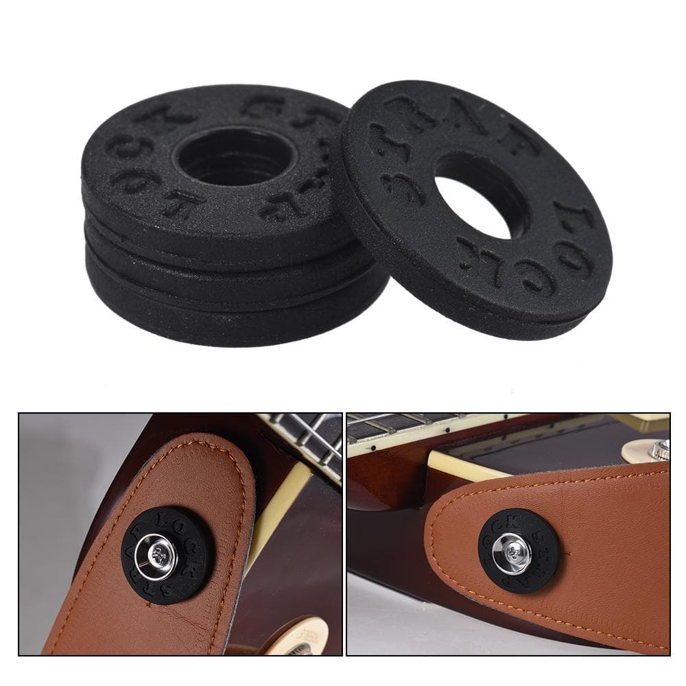 4pcs Bass Guitar Strap Locks Blocks Rubber Material Guitar Parts