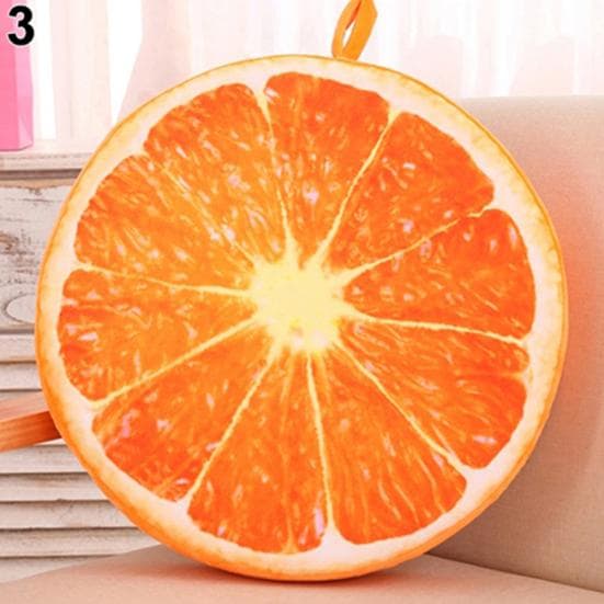 Soft Round Pillow Plush Cushion Orange Kiwi Watermelon Fruit Toys Seat Pad 33cm