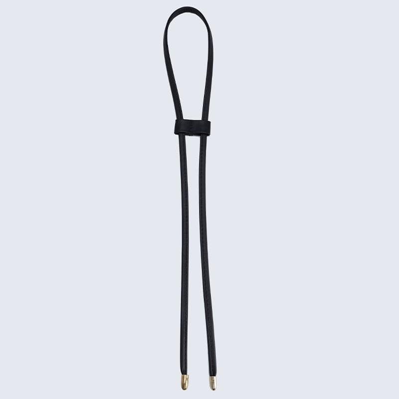 1Pcs PU Leather Drawstring Pull String Detachable Bucket Bag Strap Slide String Keeper Drawstring Backpack Accessories black