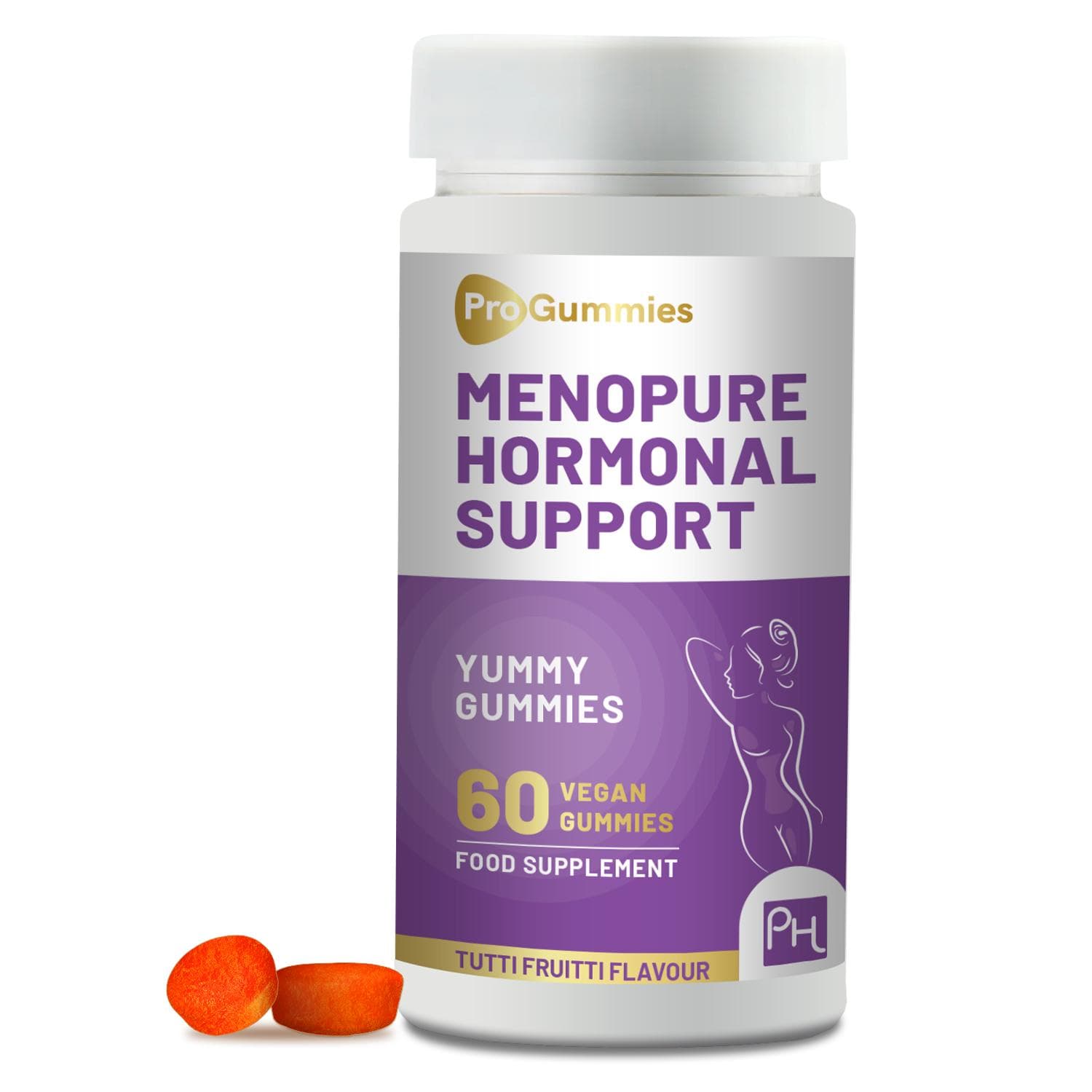 Menopure Hormonal Support 60 Vegan Pro Gummies | Natural Support for Menopause & Perimenopause | Yummy Tutti Frutti Flavour