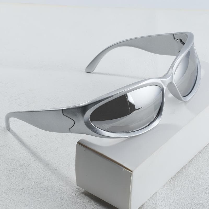 Y2K Style Irregular Frame Silvery Glasses for Concerts Parties Trendy Fashion Accessory Gift