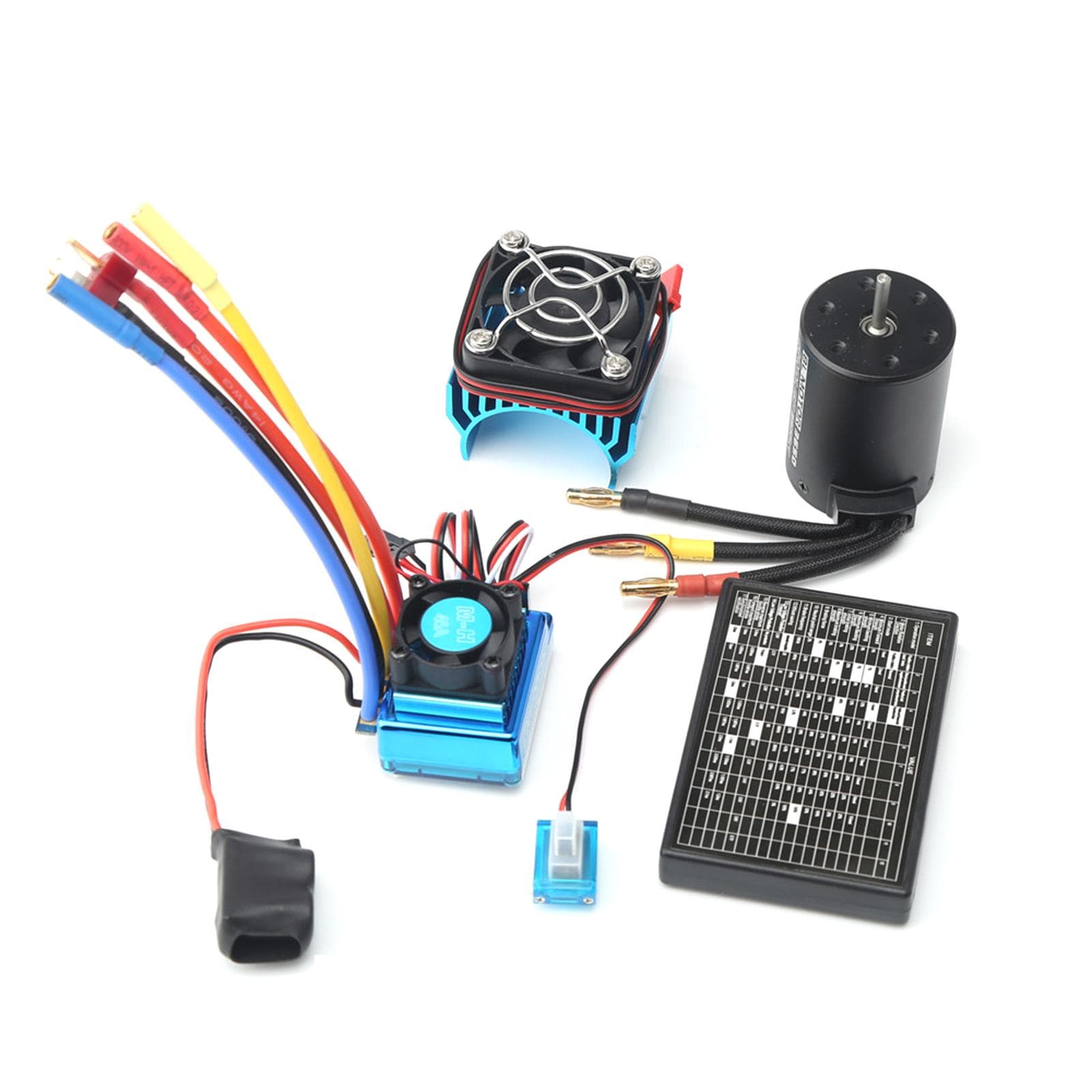 3650 Brushless Motor 3900KV with 120A Brushless ESC Heat Sink Programming Card for 1/8/ 1/10 RC Car 45A multicolour