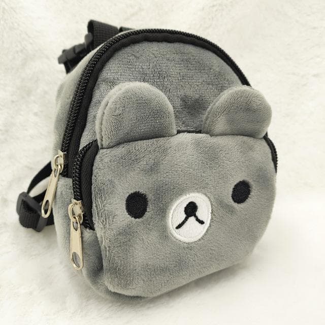 Cute Nylon Pet Backpack for Small Medium Dogs Convenient Portable Large-capacity Dog Snack Bag Dog Backpack grey