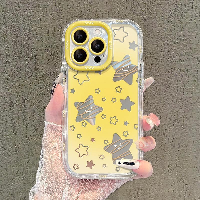 Gradient Stars Applicable To Apple 16 Mobile Case IPhone 14 Promax Smiling Face 13 Mirror 12 All Inclusive Women 15 Apple 16 plus