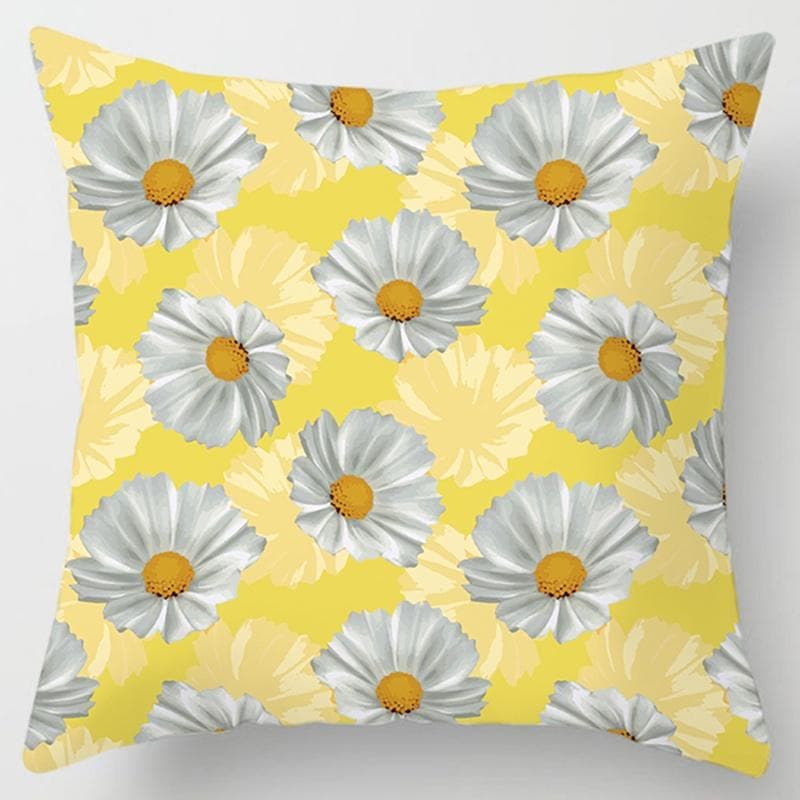 Modern Simple Yellow Flower Pillowcase Home Sofa Pillow Cushion Cover Lumbar Pillow Case Pillow Case Cushion Lumbar Without Pillow Core 45*45cm 50x50cm