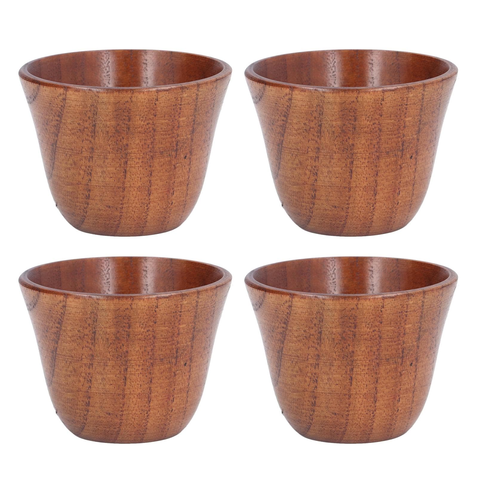 4Pcs Wooden Cup 75ml Natural Wood Healthy Safe Nontoxic Retro Style Heat Insulation Wooden Tea Cups L(for 6.5-9kg)