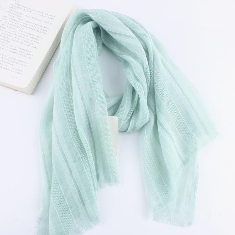 Cotton and linen scarf for women solid color thin silk scarf for autumn and winter warm neck protection scarf shawl short neck scarf 130