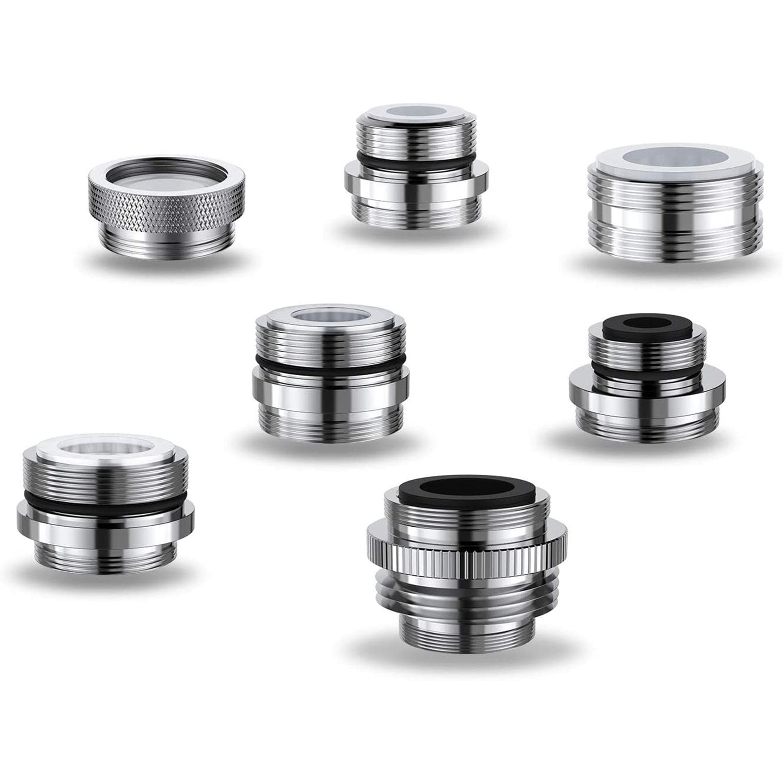 7Pcs Multiple Size Tap Hose Adapters Solid Brass Fit Removable Sink Aerators 7Pcs