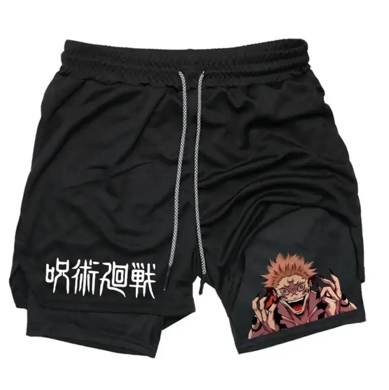 Jujutsu Kaisen Anime Print Double-Layer Beach & Fitness Shorts - Summer Style 3XL