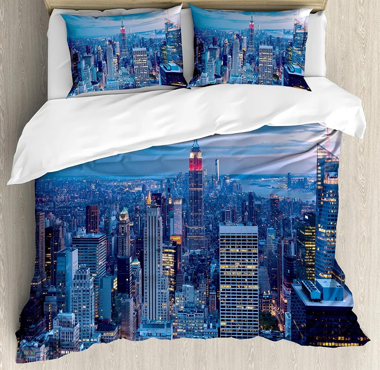 Statue Of Liberty Black White Duvet Cover 3pcs Bedding Set Home Textile Quilt Cover Pillowcases Bedroom Bedding Set No Sheet EU Double(200x200cm)