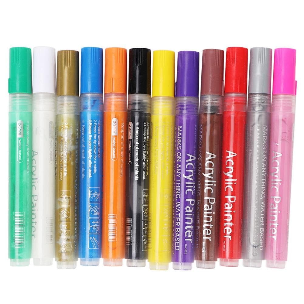 12 Pack Acrylic Marker 1026 Body Painted Decoration DIY Graffiti Water based Paint Pen
