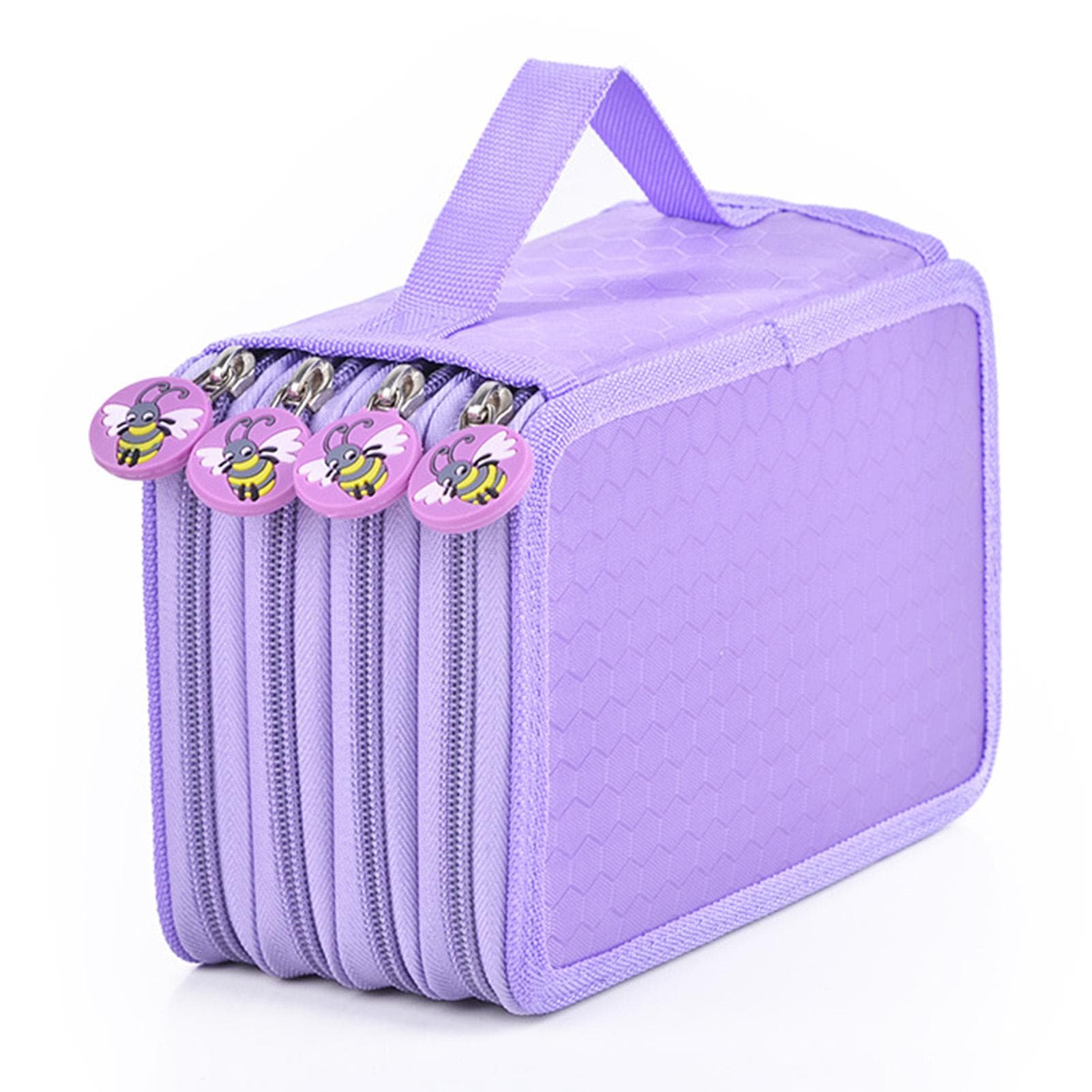 Large Pencil Case 72 Holes Multilayer Large Capacity Multifunction Oxford Cloth Pencil Pouch Case purple