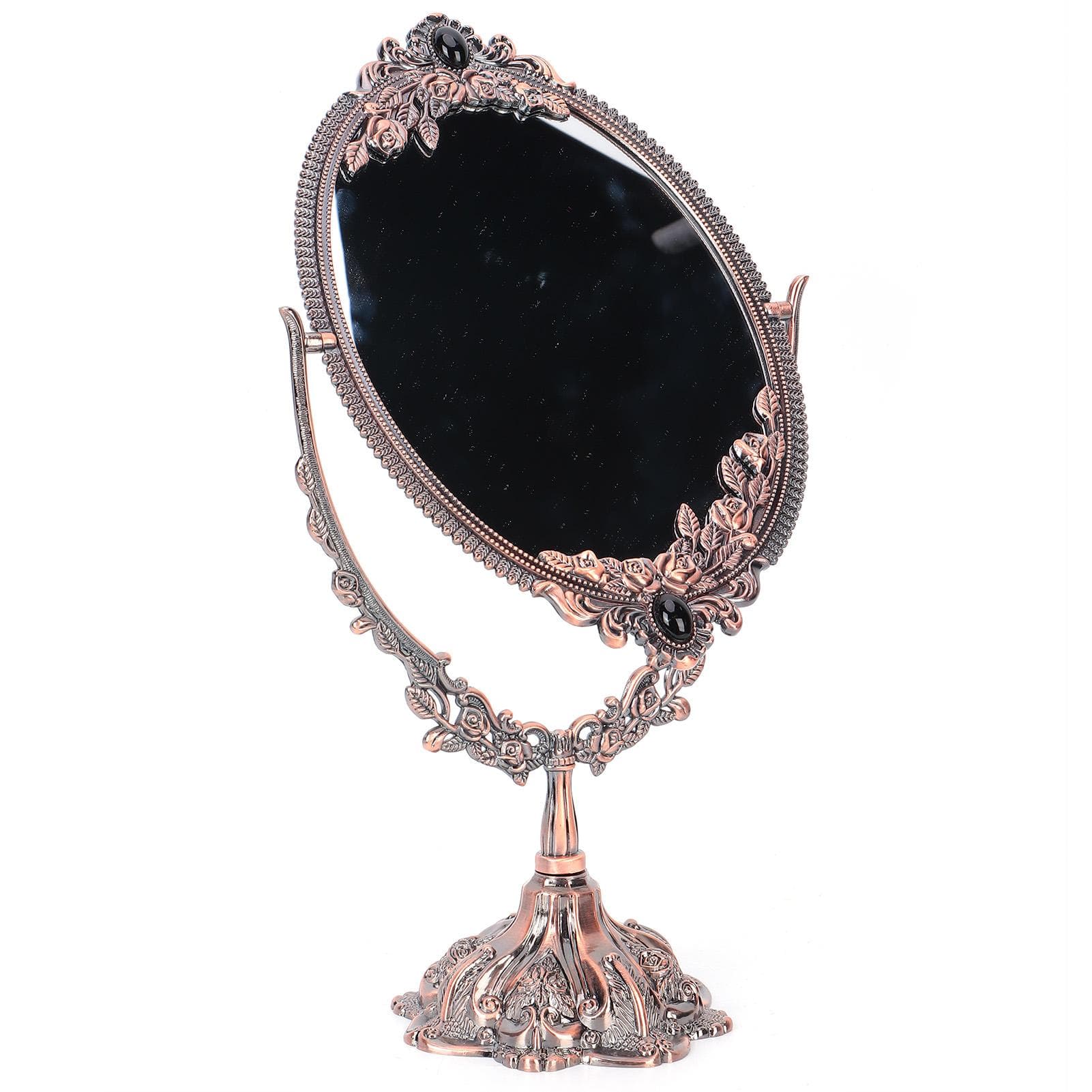 Make‑Up Mirror European‑Style Metal Retro Double‑Sided Mirror for Bathroom Bedroom Dressing