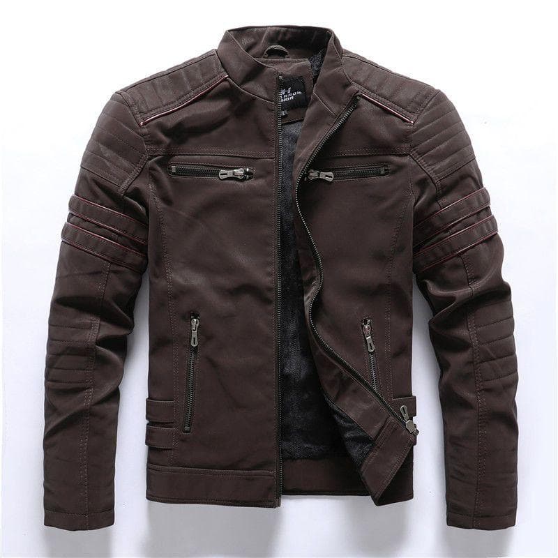 Leather Jacket Biker Riding Suit Flight Suit Casual Men's Leather Jacket 4XL