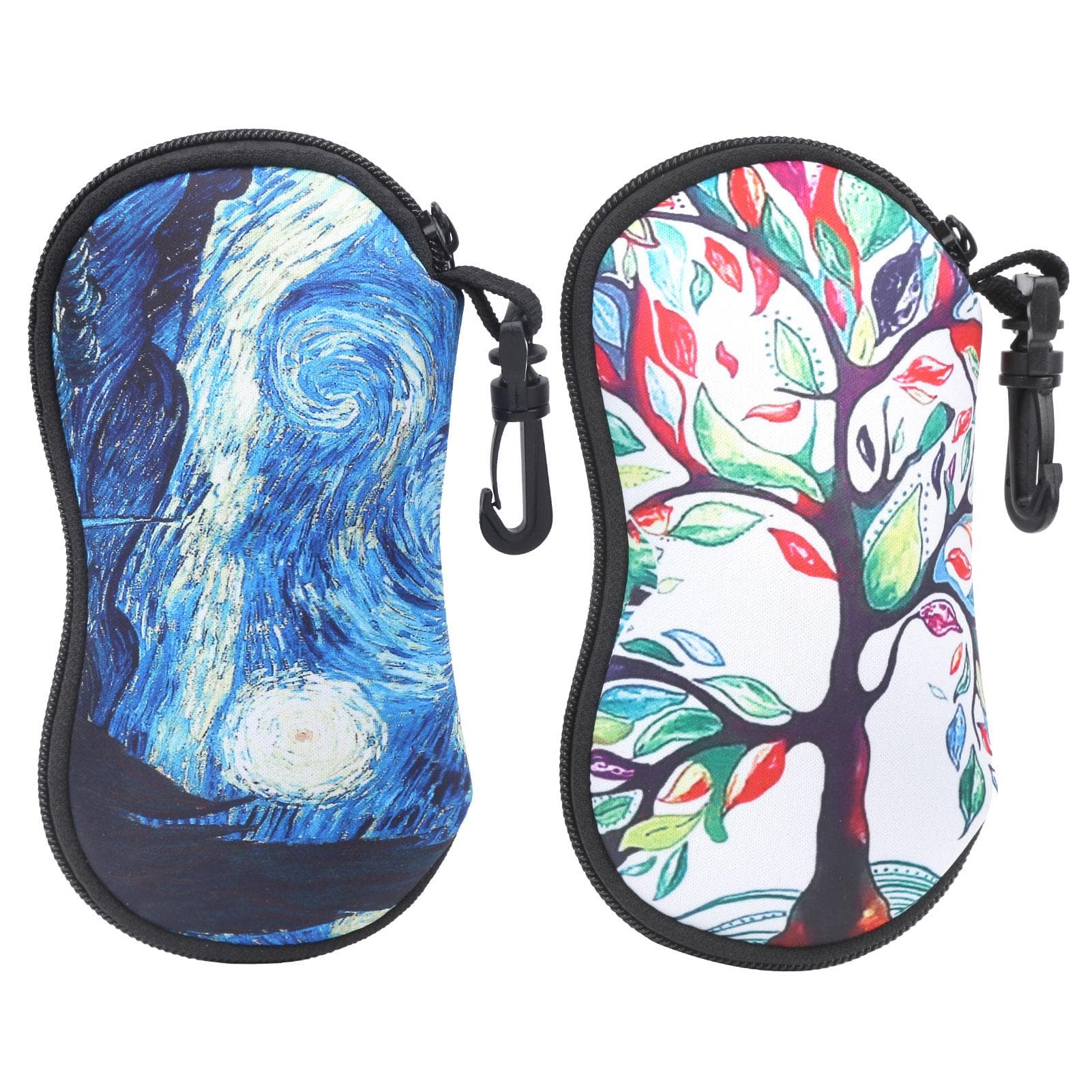 2pcs Eyewear Cases Portable Sunglasses Storage Bag Waterproof Glasses Zipper Pouch