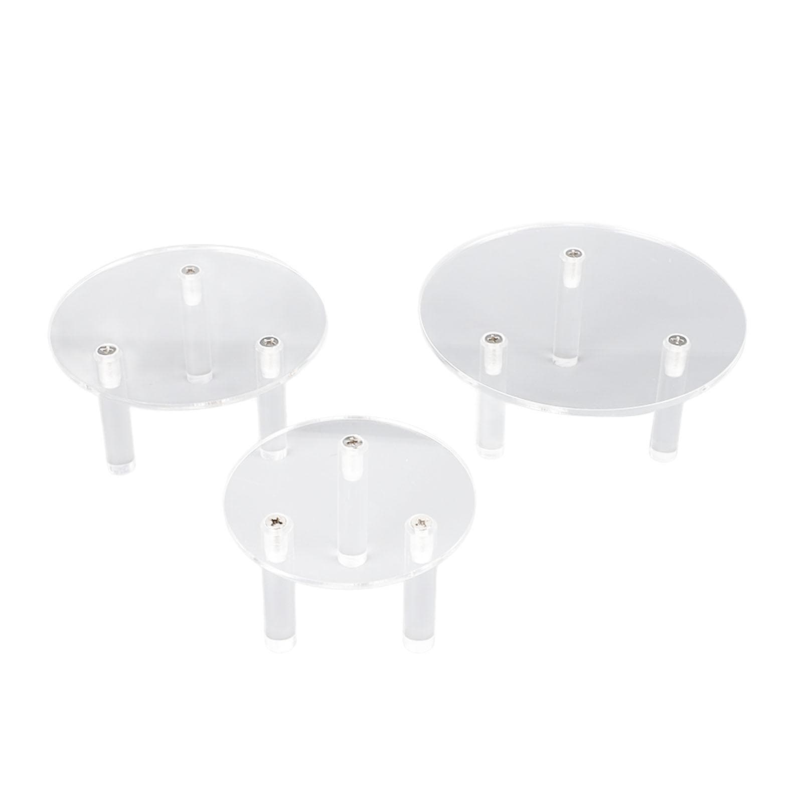 3 PCS Round Acrylic Display Stand Set Easy To Install Round Acrylic Jewelry Display for Rings