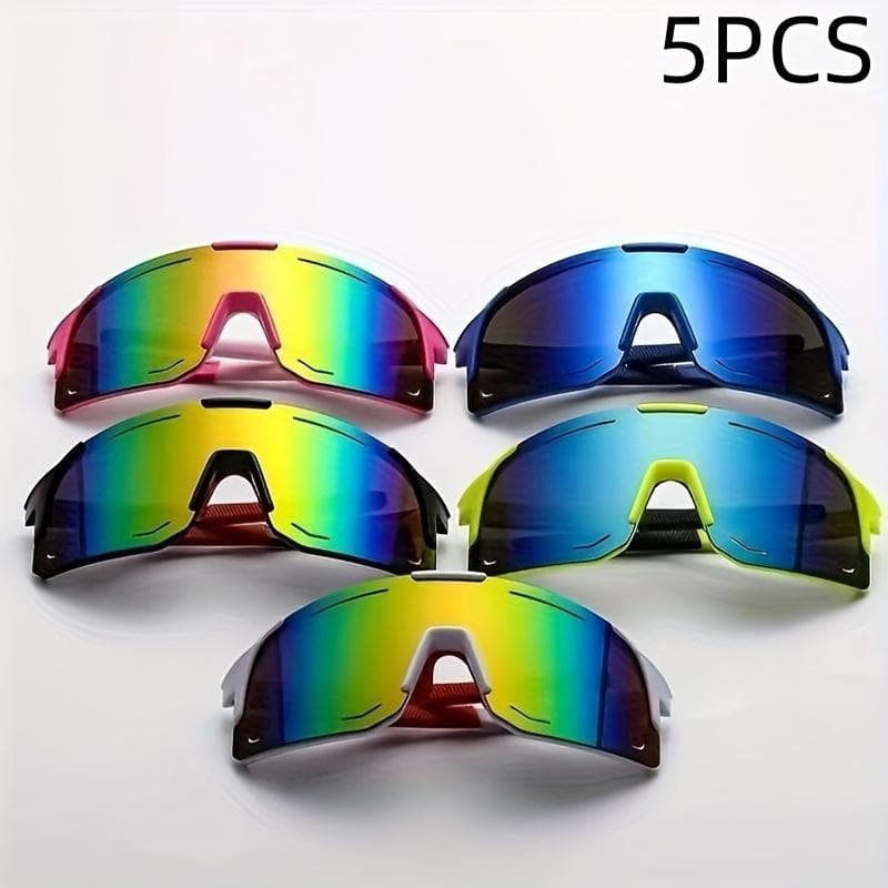 4PCS Outdoor Riding Windproof Glasses Large Frame UV Protection Sports Sunglasses Fashionable