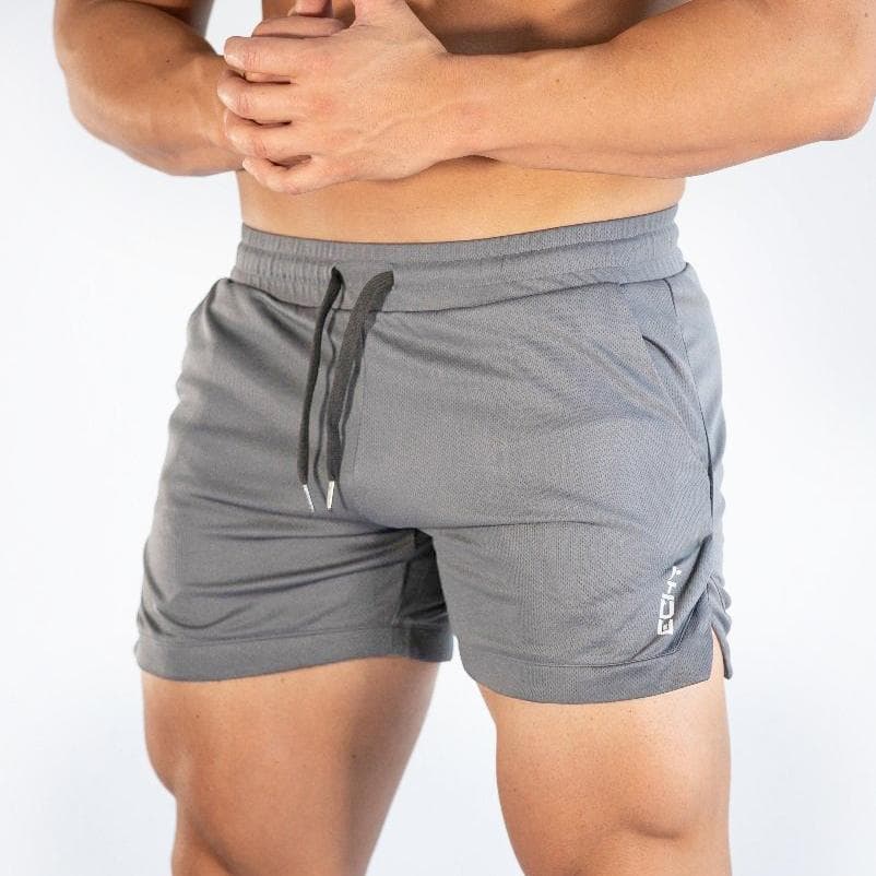 Fitness sports Shorts Man Summer Gyms Workout Male Breathable Mesh shorts Quick Dry Beach Short Pants men Sportswear S light grey