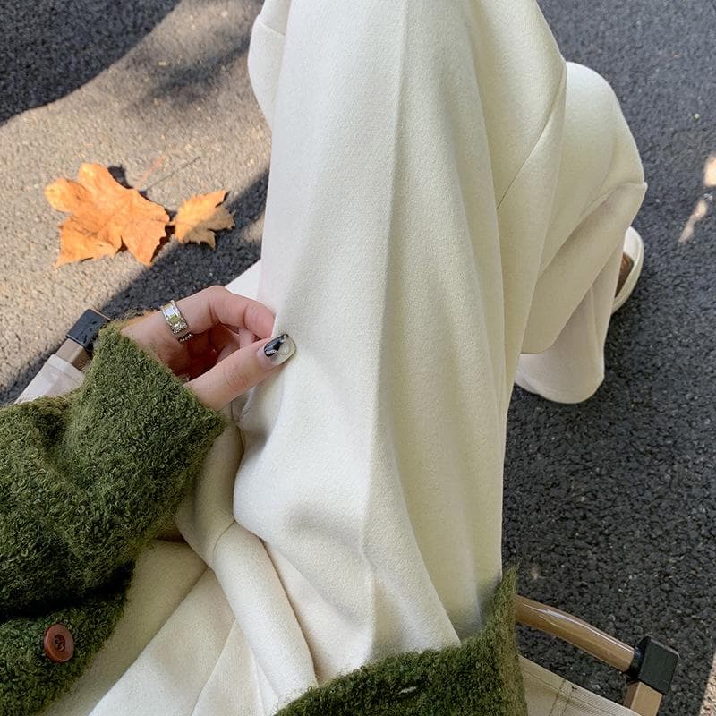 White Narrow Wide-leg Pants Women's Autumn and Winter Fleece Drape Soft Suit Pants Casual Straight-leg Pants 2XL