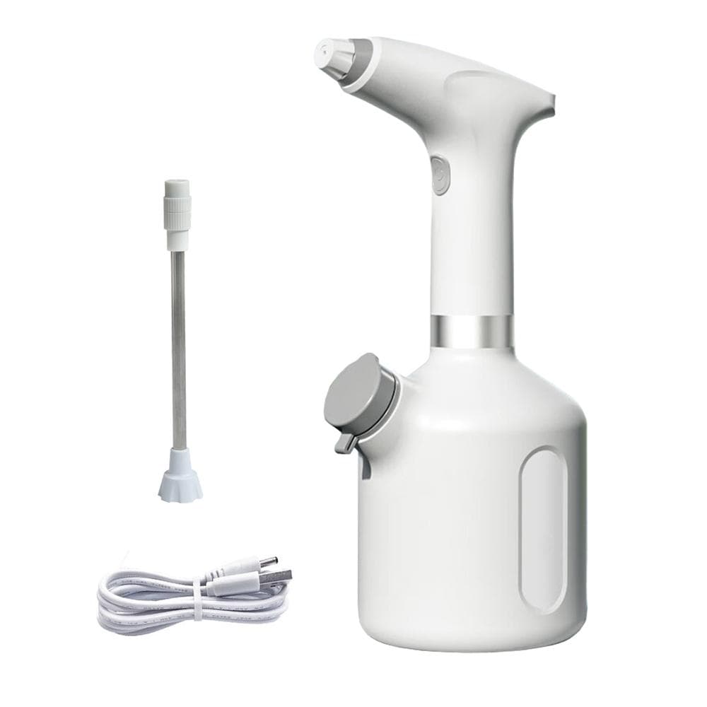 Electric Sprayer Home Use Automatic Plant MisterSpray Bottle 1L with 2 Spray Modes for Indoor white