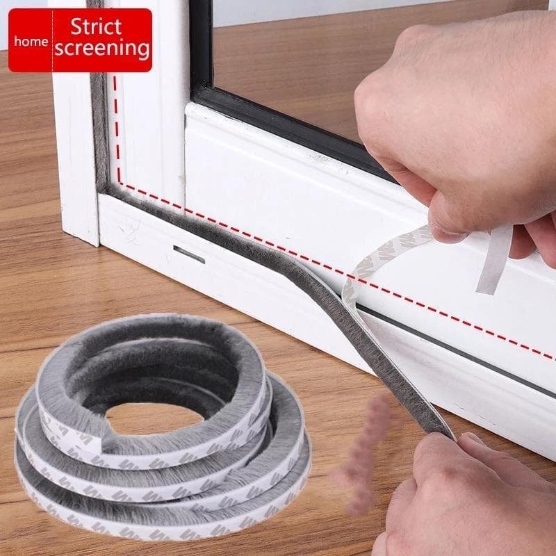 5M Self Adhesive Door Window Sealing Strip Soundproof Brush Seal Weather Stripping Mousse Acoustique Foam Filler 5m grey