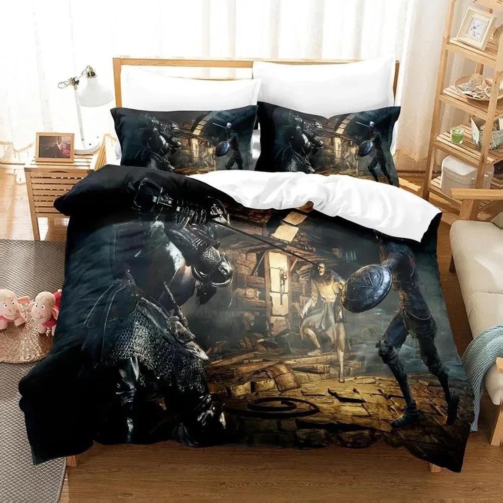 Game Dark Souls Bedding Set Duvet Cover Bed Set Quilt Cover Pillowcase Comforter king Queen Size Boys Adult Bedding Set 70x133cm 2pcs