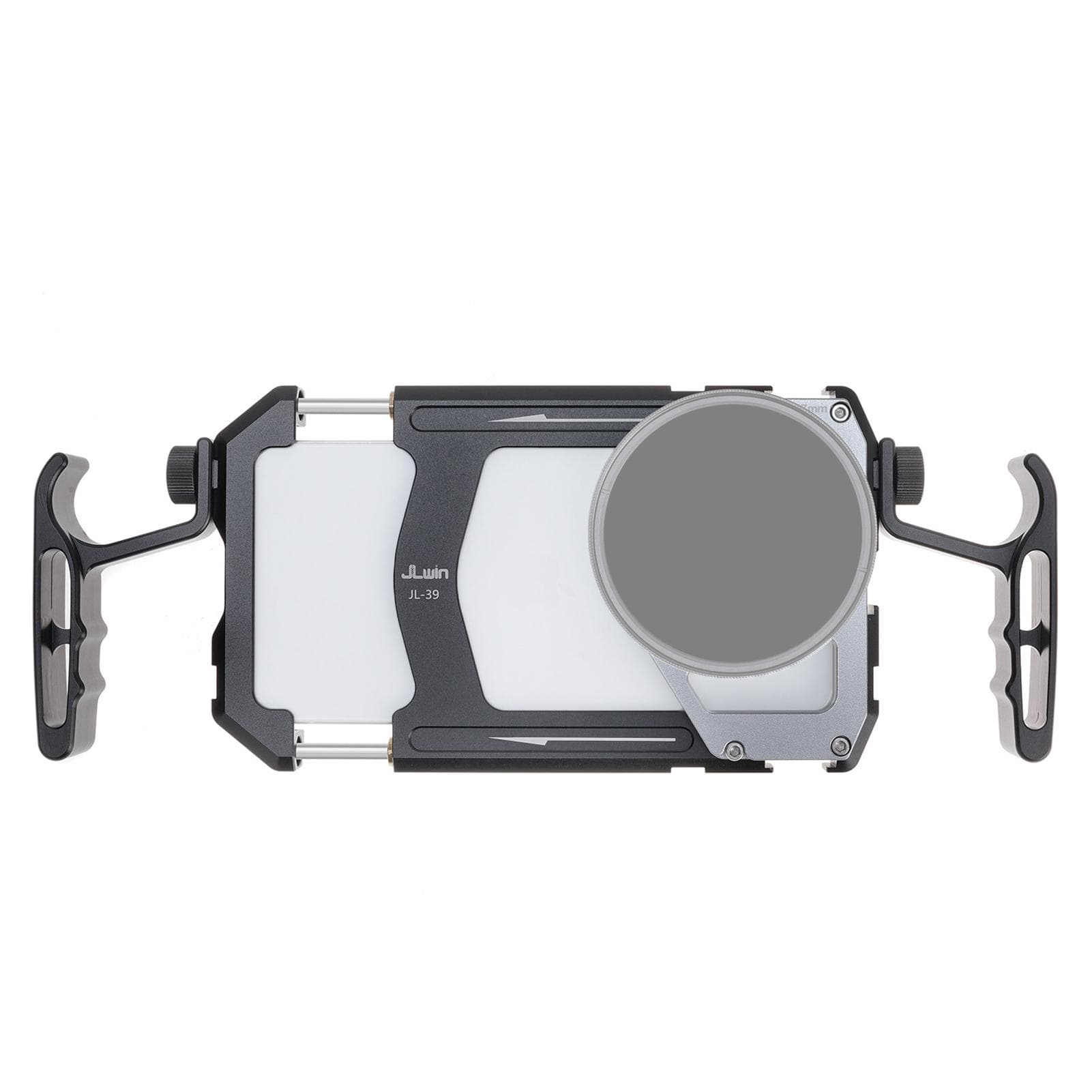 Universal Smartphone Video Rig Kit with Dual Handles Metal Phone Cage Handheld Phone Video grey
