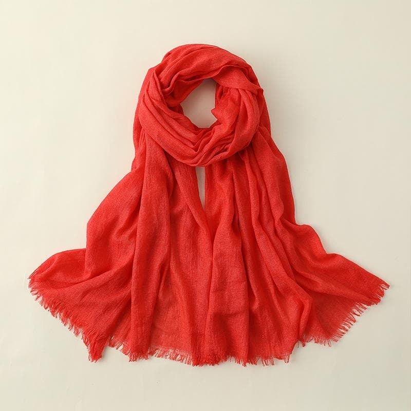 Summer Silk Scarf for Women, Fashionable Sun Protection and Shading, Beach Long Scarf, Solid Color Cotton and Linen Silk Scarf, Scarf 100*195CM