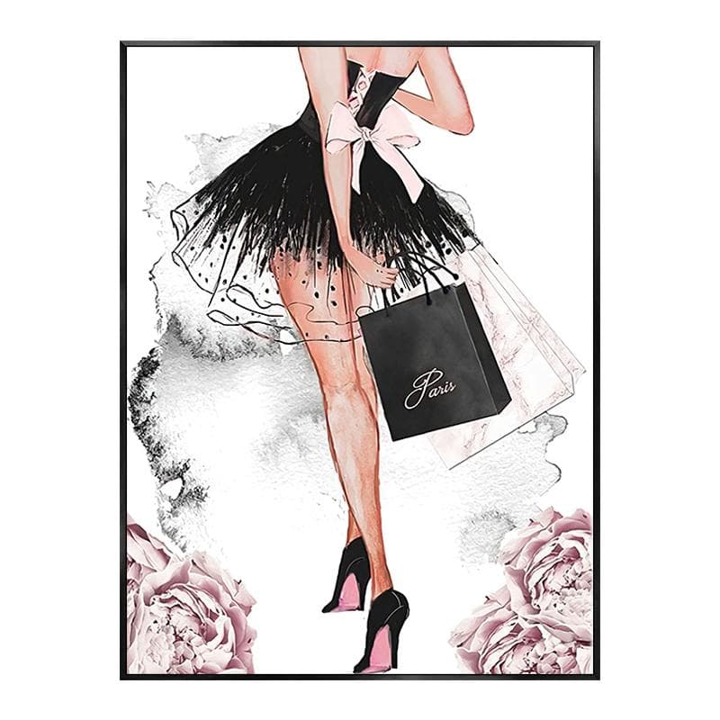 Fashion Perfume Woman Poster Pink Flower Sexy Lip Make Up Decorative Paintings Canvas Wall Pictures Girls Room Home Decor Modern 21x30cm No Framed