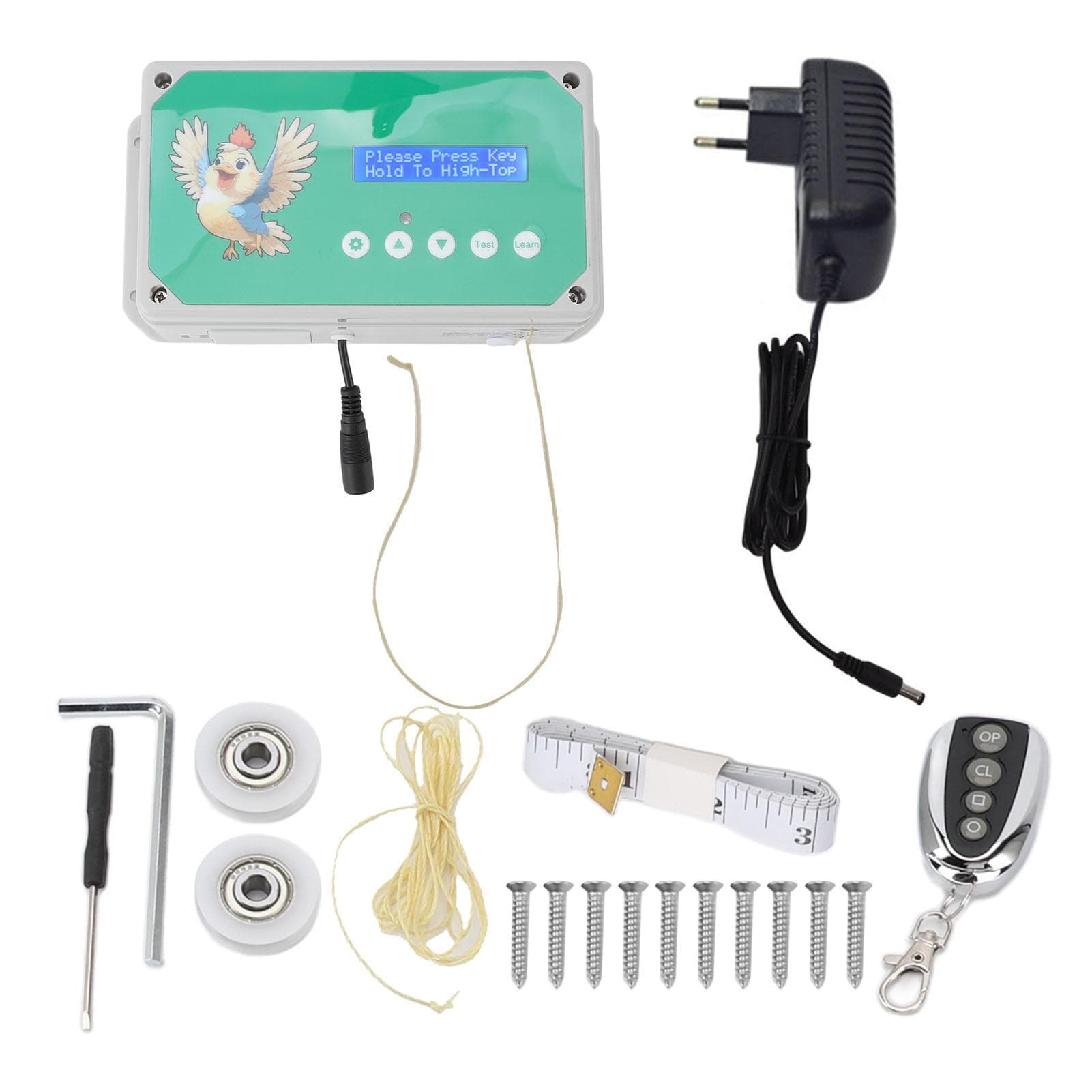 Chicken Coop Door Controller IP44 Waterproof Timer Remote Control Dual Power Supply Automatic