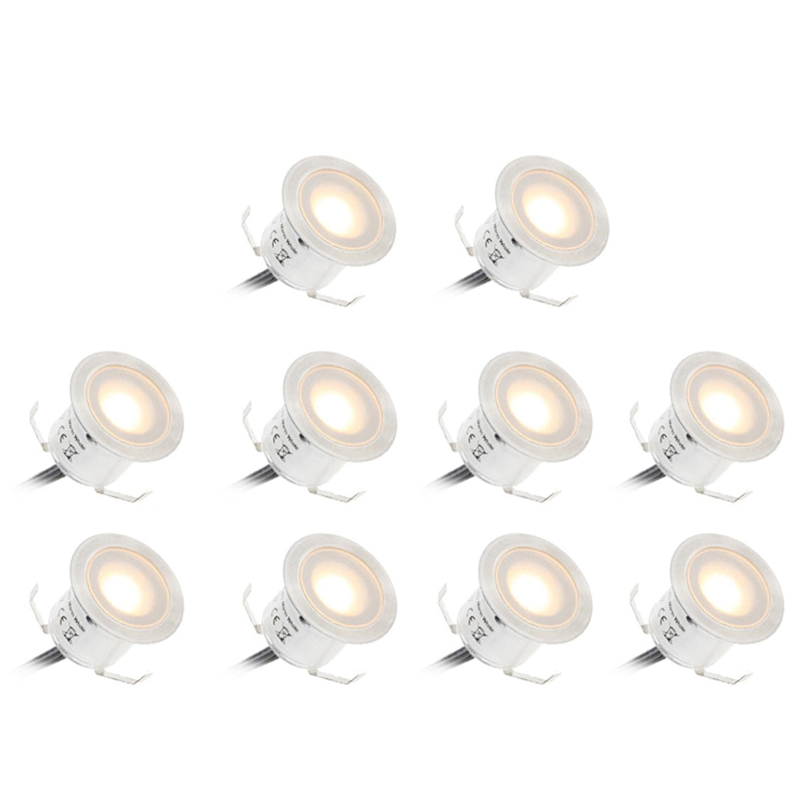 10PCS Small Recessed In-ground Underground IP67 Waterproof Spotlight Outdoor Garden Decorations US Plug