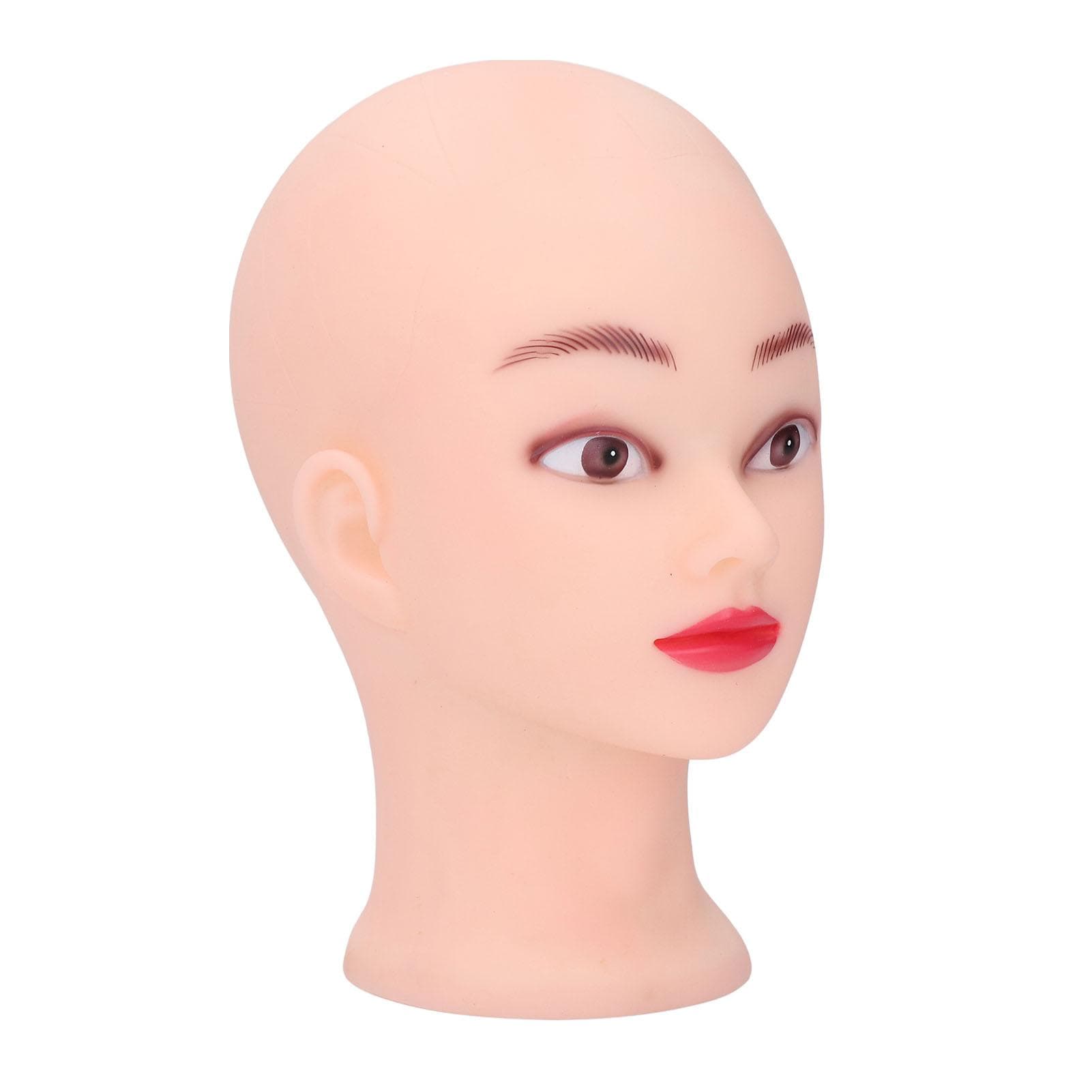 PVC Bald Mannequin Head with Makeup Wig Hat Display Model Head Mannequin Head for Practicing