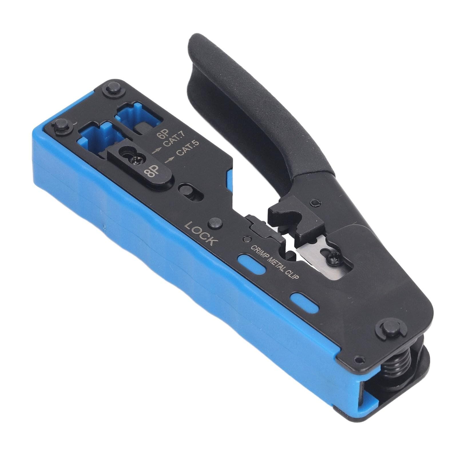 RJ45 Crimp Tool Kit Pass Through All in One Ethernet Crimper for 8P 6P RJ Connector Crimping