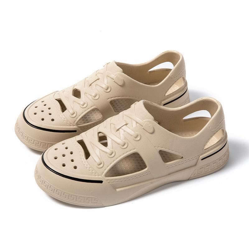 LUCHI 2024 Non-Slip Beach Sandals: Breathable Soft Bottom Casual Shoes for Couples 38 champagne