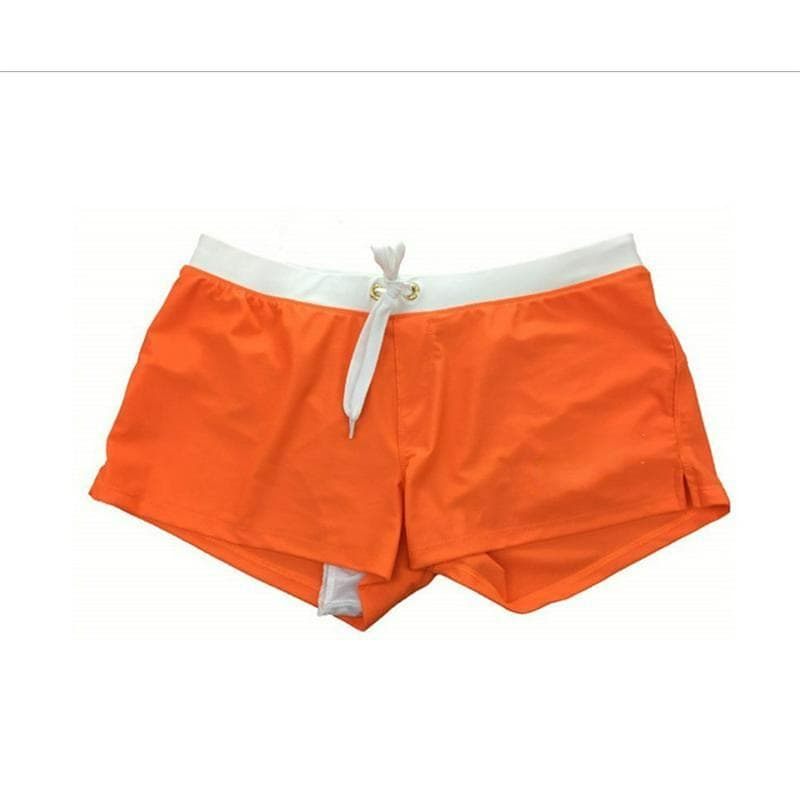 Europe and The United States Fashion Men's Beach Pants Breathable Shorts Quick Drying Pants Flat Corner Beach Pants Swimming Trunks XL orange