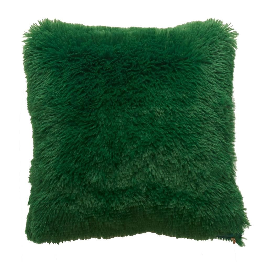 43*43 cm Solid Color Plush Throw Pillowcase Cushion Cover Sofa Decoration dark green