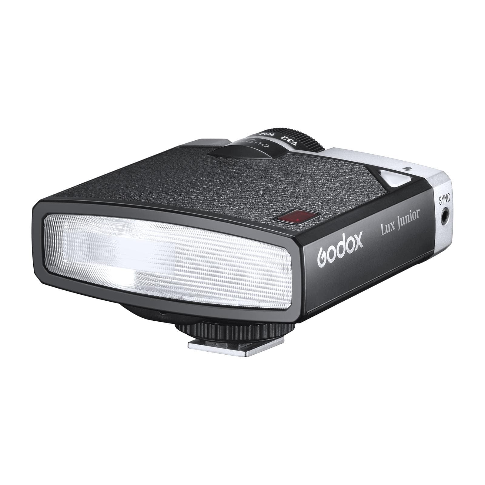 Godox Lux Junior Retro Camera Flash GN12 6000K Color Temperature Auto & Manual Modes 1/1-1/64 Flash black