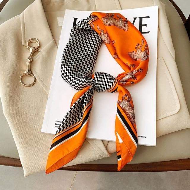 Print Square Silk Scarf Women Fashion Satin Bandana Lady Shawl And Wrap Headband Bag Scarves Hair Band Neckerchief Female Hijab