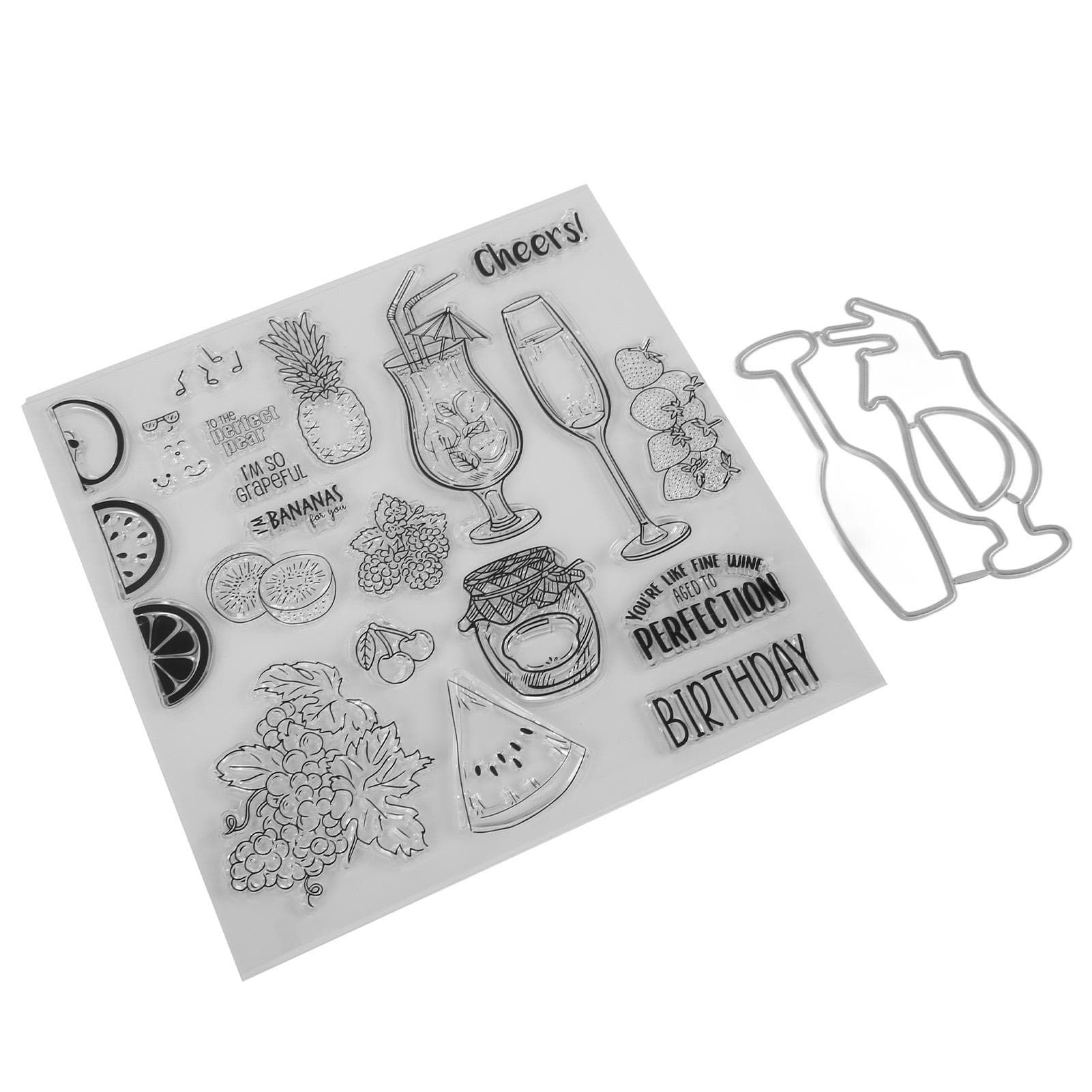 Clear Stamp Kit Unique Shape Decorative Transparent Template Embossing Cutting Die Set for DIY