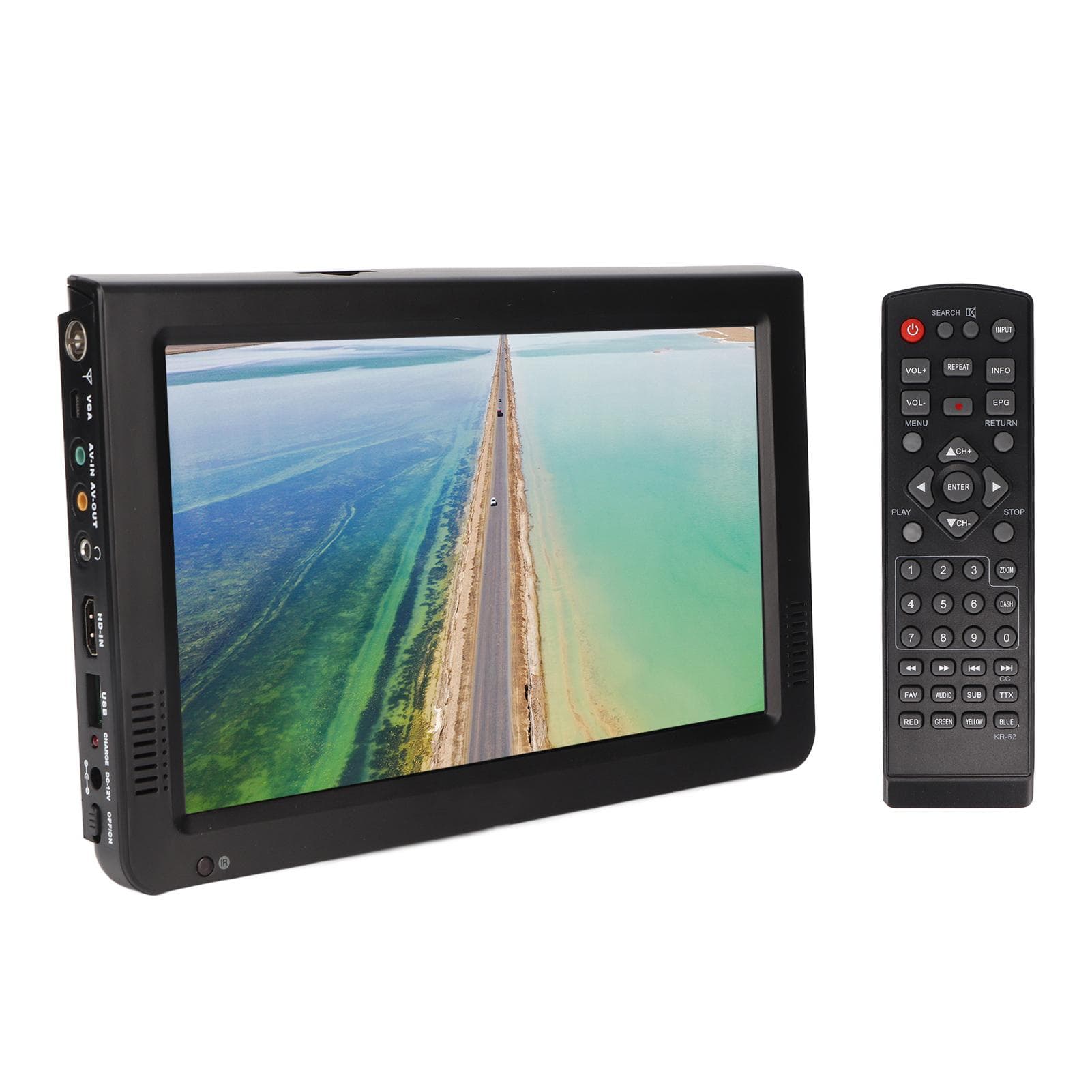 10 Inch Portable Digital TV HD 1080P 1800mah Mini Digital Television with Car Charger US Plug