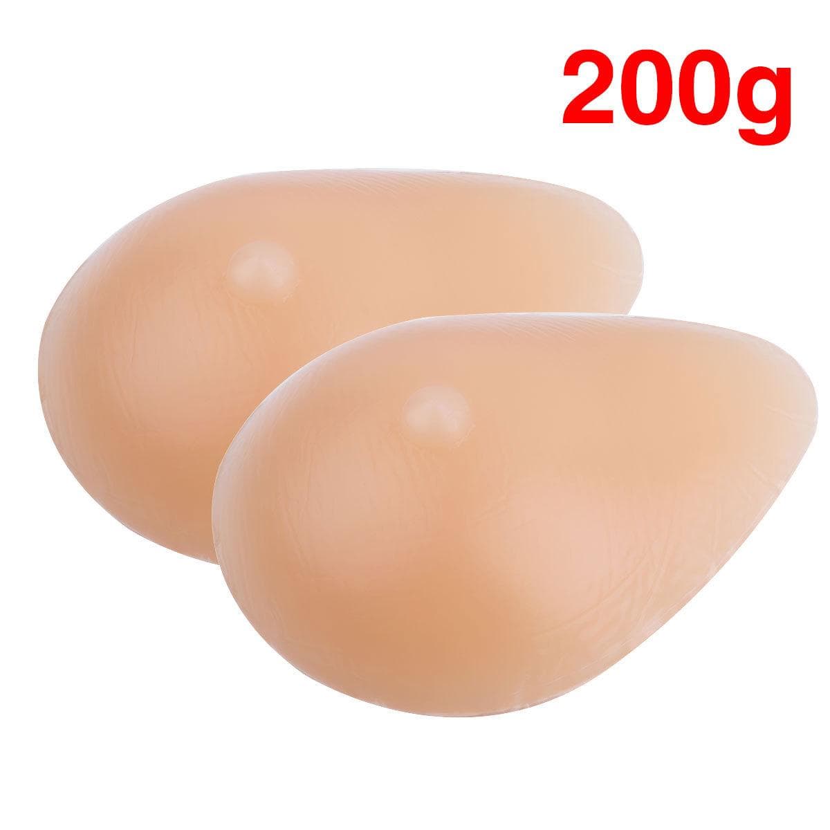 2Pcs Nude Soft Silicone Waterdrop Shaped Fake Bosom Mastectomy Prosthesis Bosom Pad 200g nude