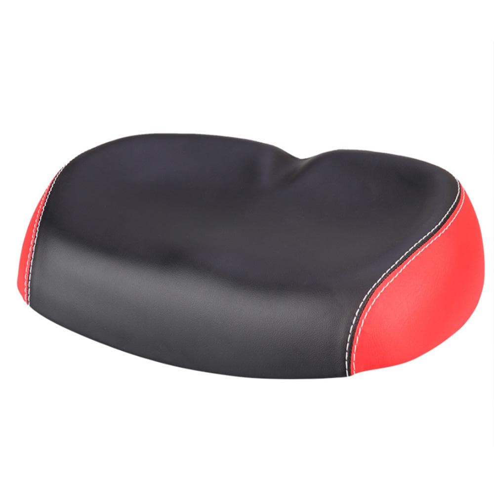 Big Ass Bike Cycling Noseless Saddle Wide Large Soft PU Pad Seat Black & Red