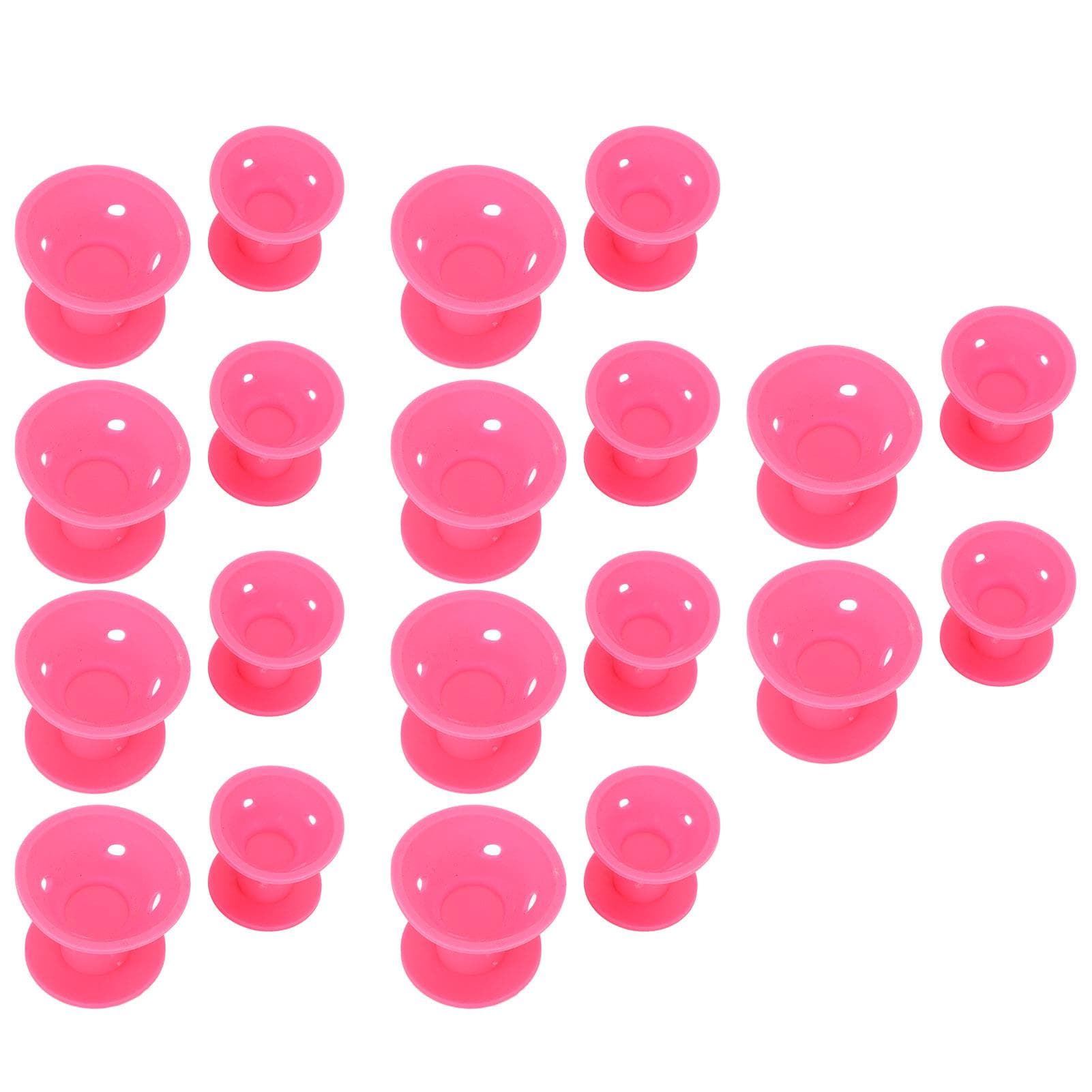 20Pcs Hair Rollers Silicone Curly Hair Former Mushroom Shaped Hair Curlers Set Home for Women Rose