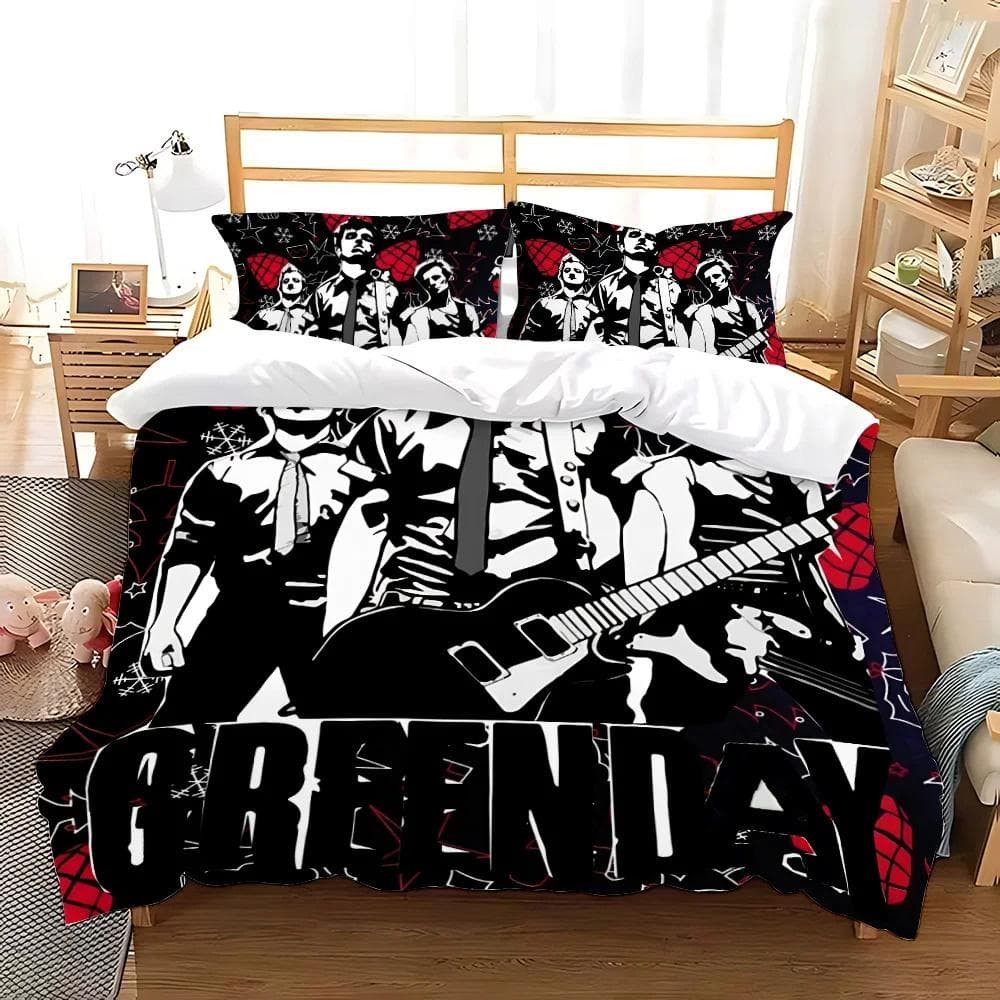 Green Day ' AMERICAN IDIOT Bedding Set Single Twin Full Queen King Size Bed Set Aldult Kid Bedroom Duvetcover Sets Bed Sheet Set 135X200cm-2pcs