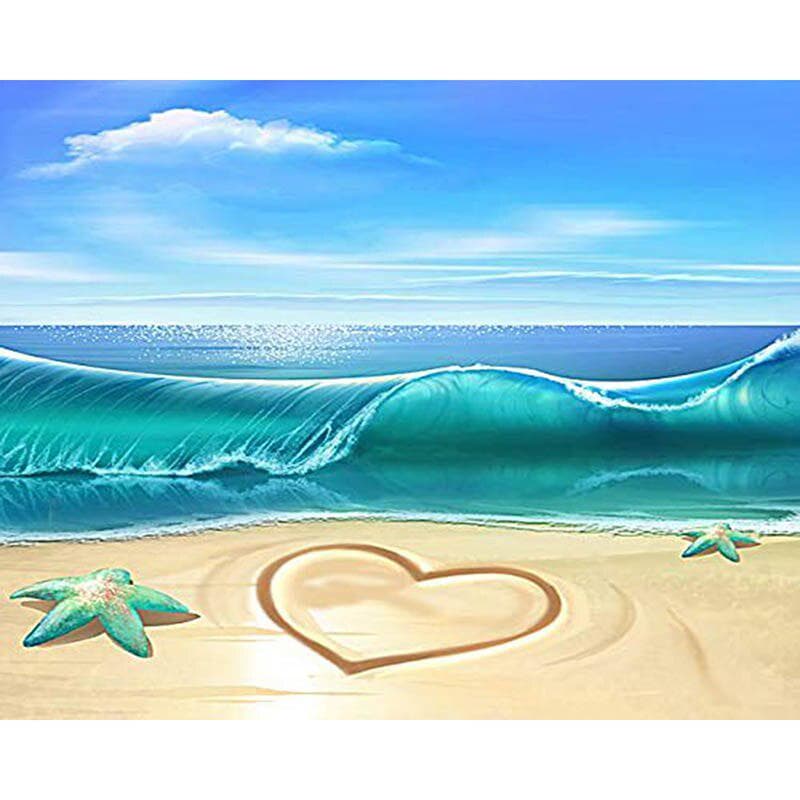 Diamond Love The Beach 5d Diamond Painting Diamond Embroidery Cross Stitch Rhinestone Picture 20X30CM